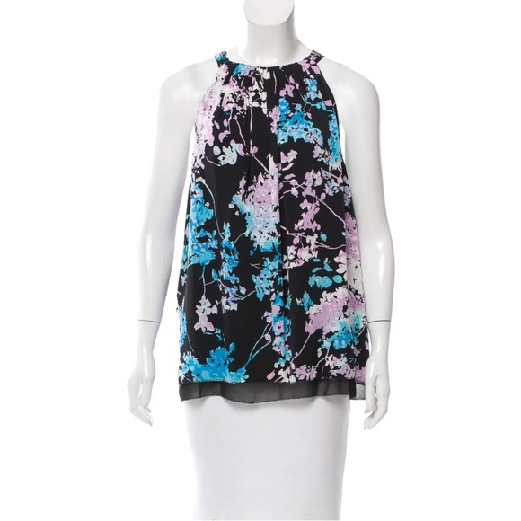 Lexi Silk Top by Diane Von Furstenberg- Black, Blue, Pink - Picture 1 of 10